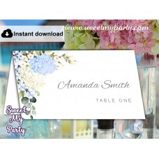 Blue Ivory Hydrangea Escort Cards template,Hydrangea Place Cards template,(139) Blue Ivory Hydrangea Escort Cards template,Hydrangea Place Cards template,(139)